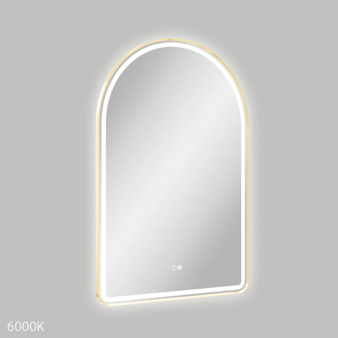 Fienza Valentina Led Urban Brass Framed Mirror 600 X 900Mm - Image 3
