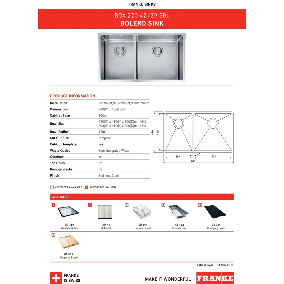 Franke Bolero 1 & 3/4 Bowl Sink - Image 4