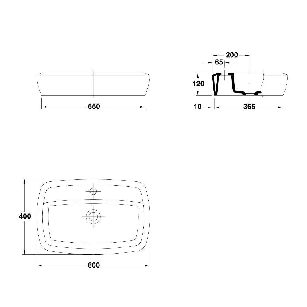 Gala Eos Above Counter Basin Inc Pop Up Waste 1 Tap Hole   34025 - Image 6