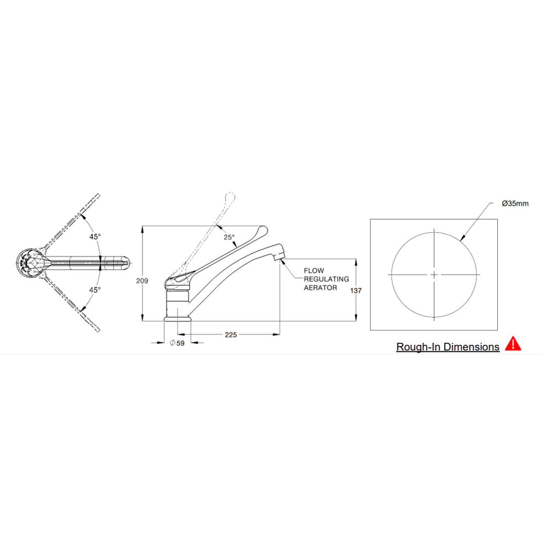 Galvin Tm-Snkxd Clinilever Chrome Plated Hospital Single Lever Sink Mixer 250Mm Reach - Image 2