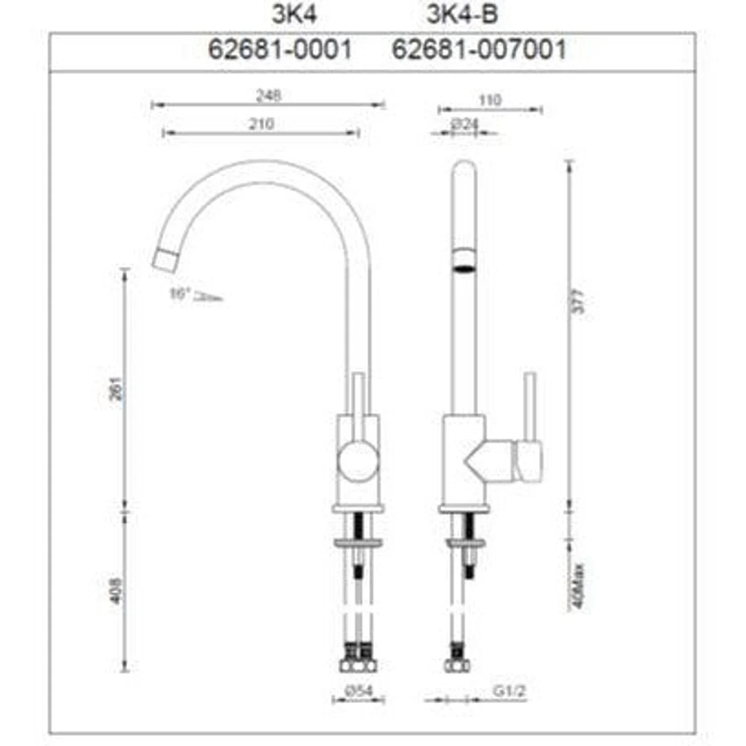 Gareth Ashton Lucia Goose Sidelever Mixer - Chrome - Image 4