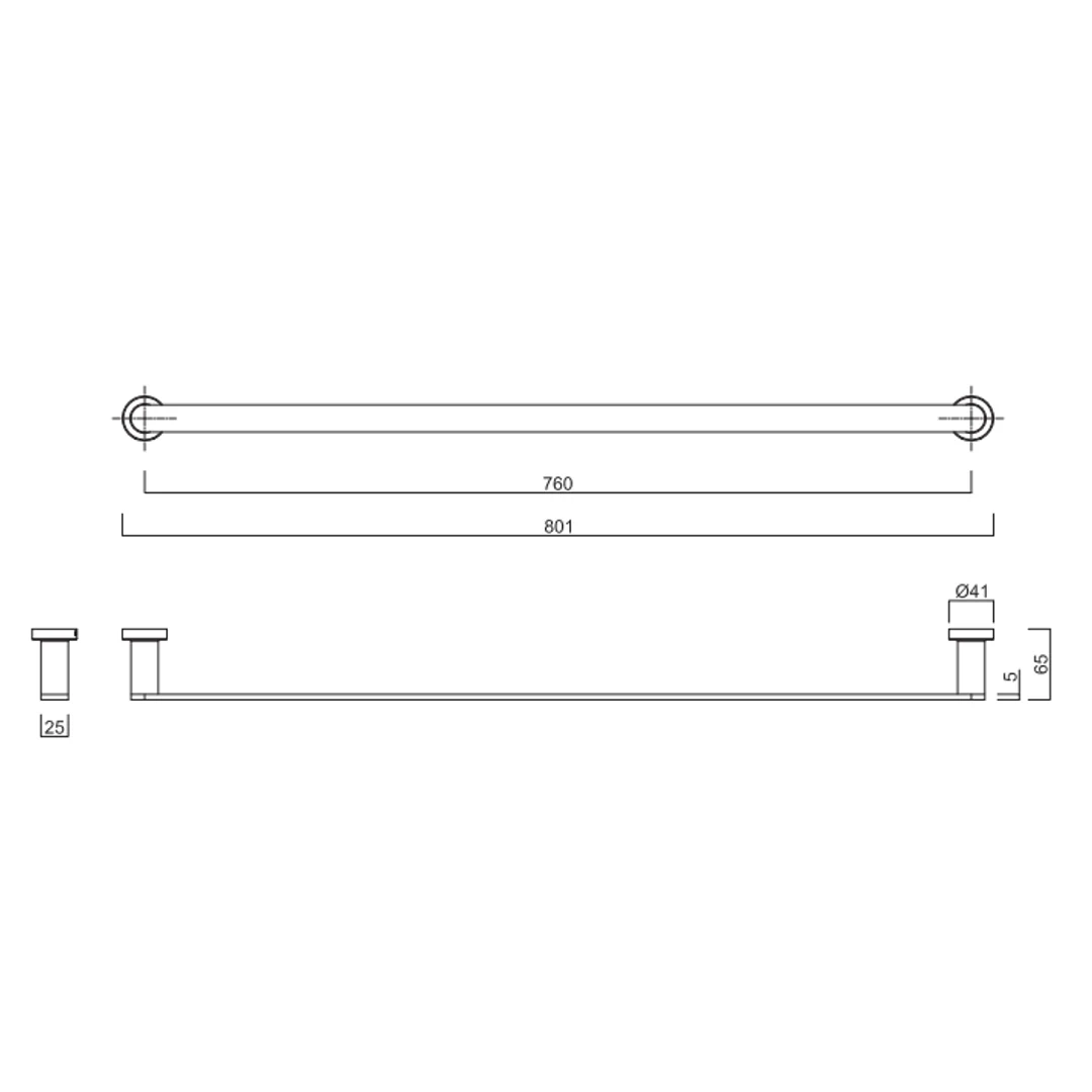 Gareth Ashton Premium Towel Rail 760mm Chrome Cea05 - Image 2