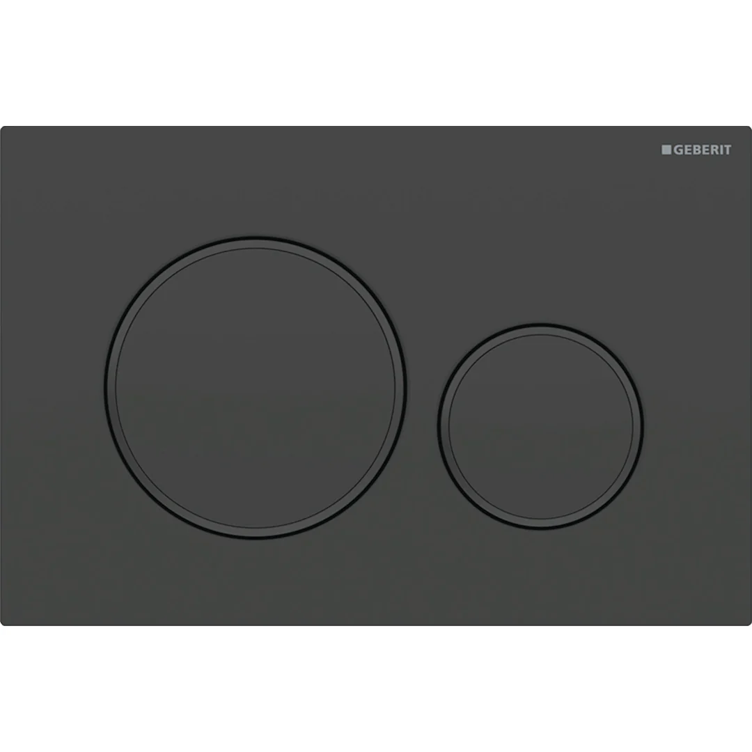 Geberit Sigma 20 Round D/F Button & Access Plate Matte Black & Black
