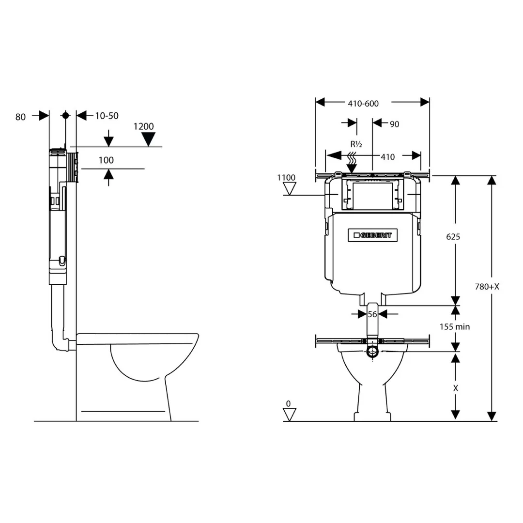 Geberit Sigma 8 Inwall Cistern - Back to Wall 4 Star - Image 2