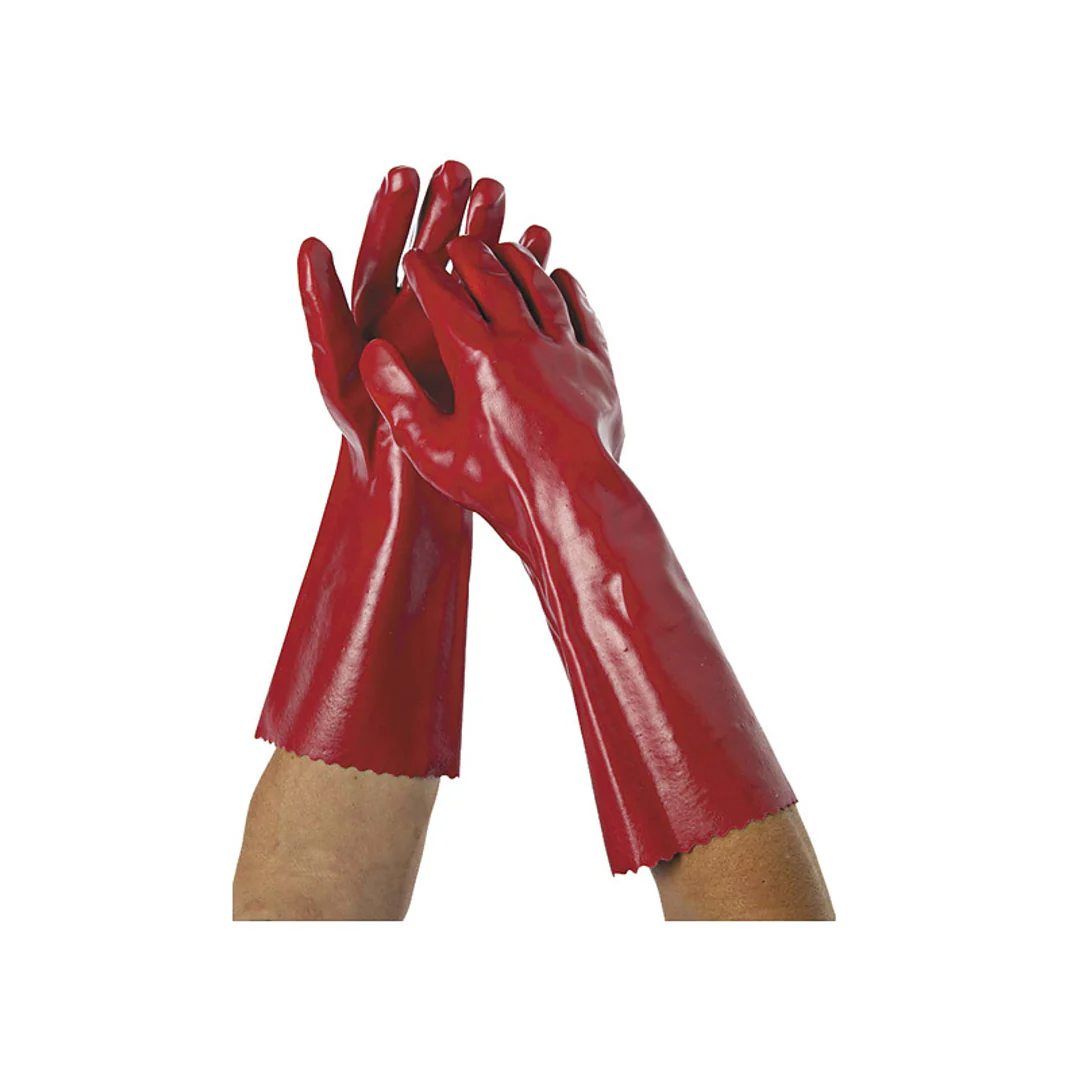 Red Long PVC Glove 400mm (Pair) - Image 2