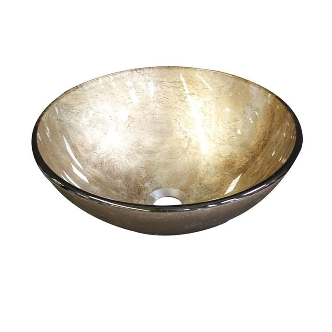 Gold Round Glass Basin - Image 2
