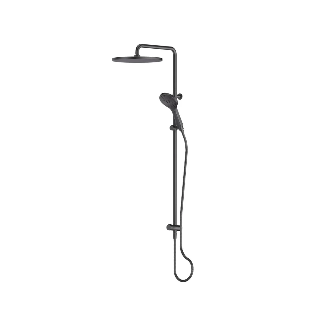 Greens Lavish Bubblejet Twin Rail Shower Pvd Gun Metal