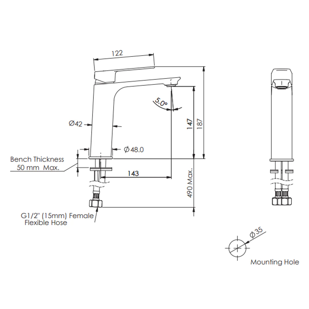 Greens Novi Basin Mixer Mid Gun Metal - Image 2