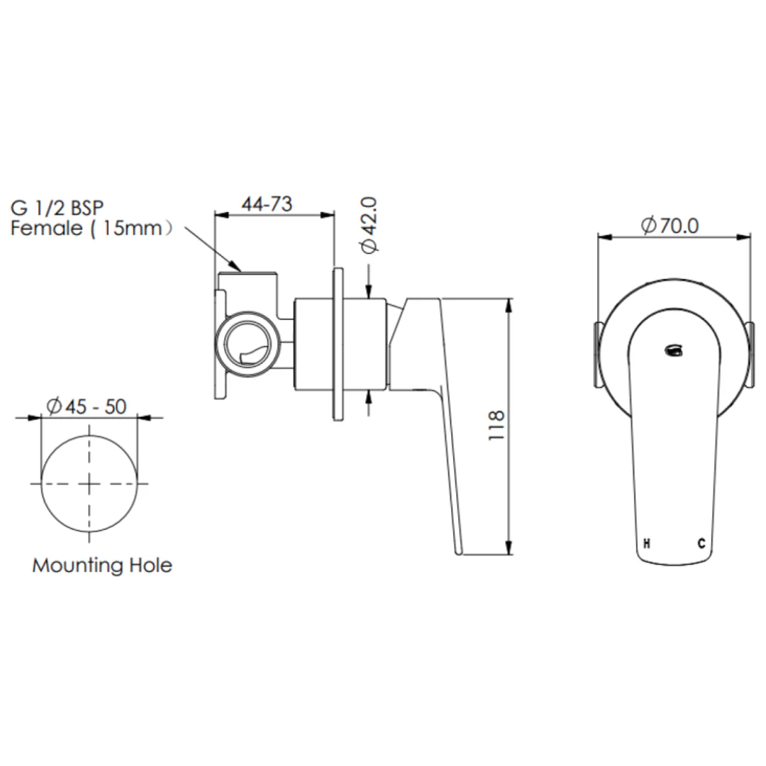 Greens Novi Shower Mixer Brushed Nickel - Image 2