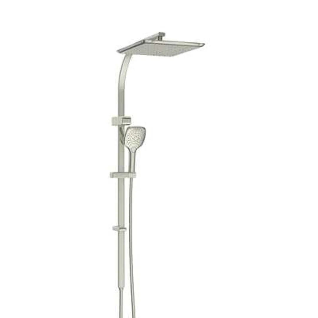 Greens Swept Airflo Twin Rail Shower Brushed Nickel 186901 - Image 2
