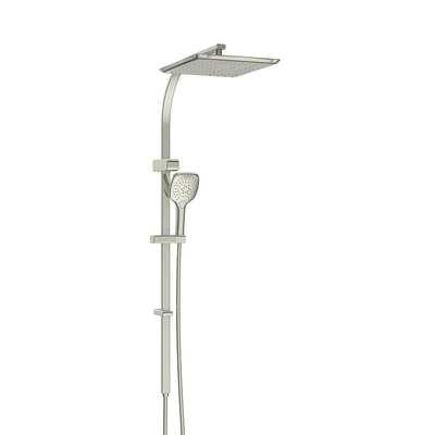 Greens Swept Airflo Twin Rail Shower Brushed Nickel 186901 - Image 3