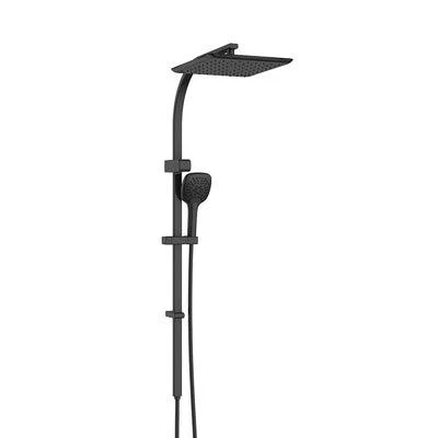 Greens Swept Airflo Twin Rail Shower Matte Black 186907 - Image 3
