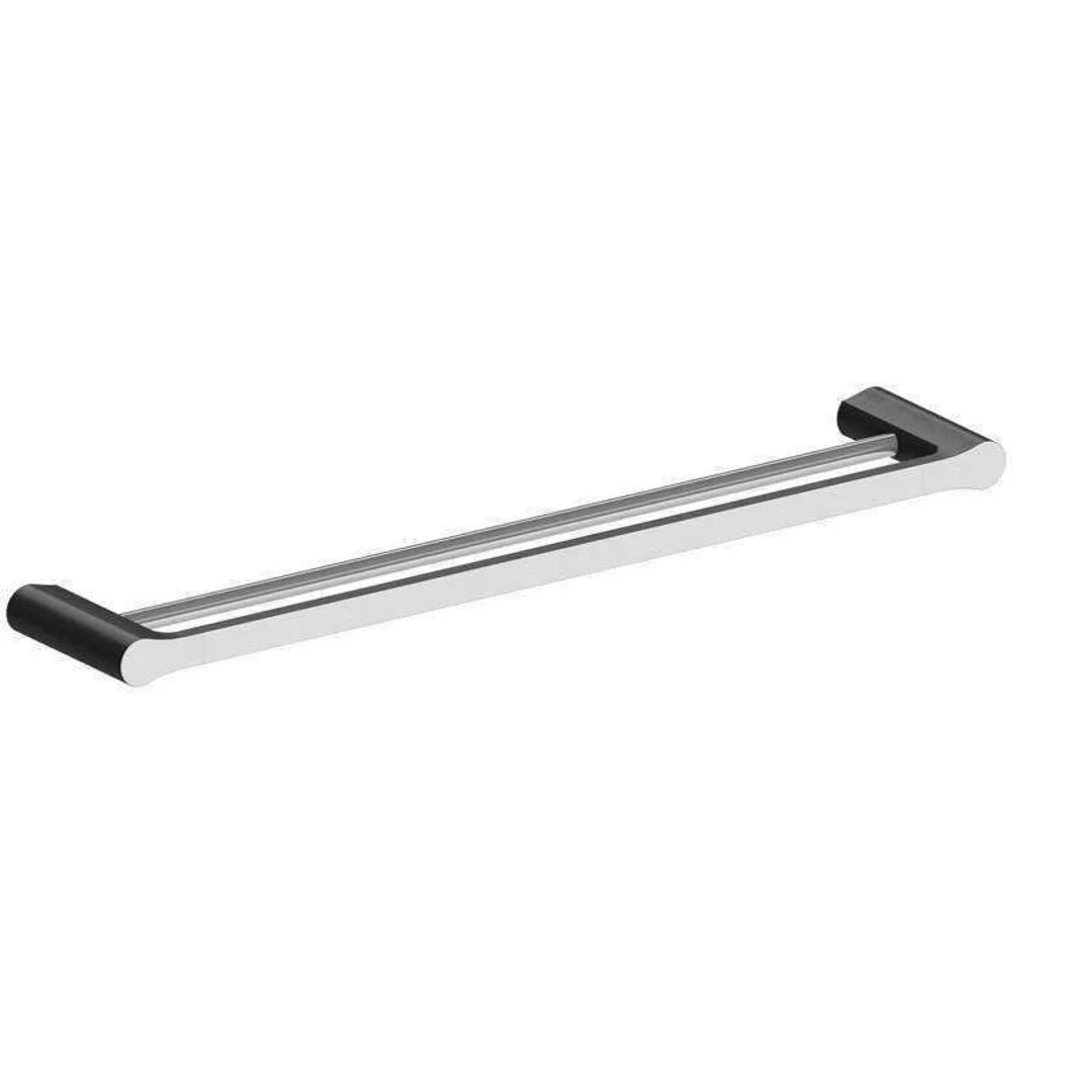 Harmony Bassini Double Towel Rail 750mm Black Chrome - Image 2