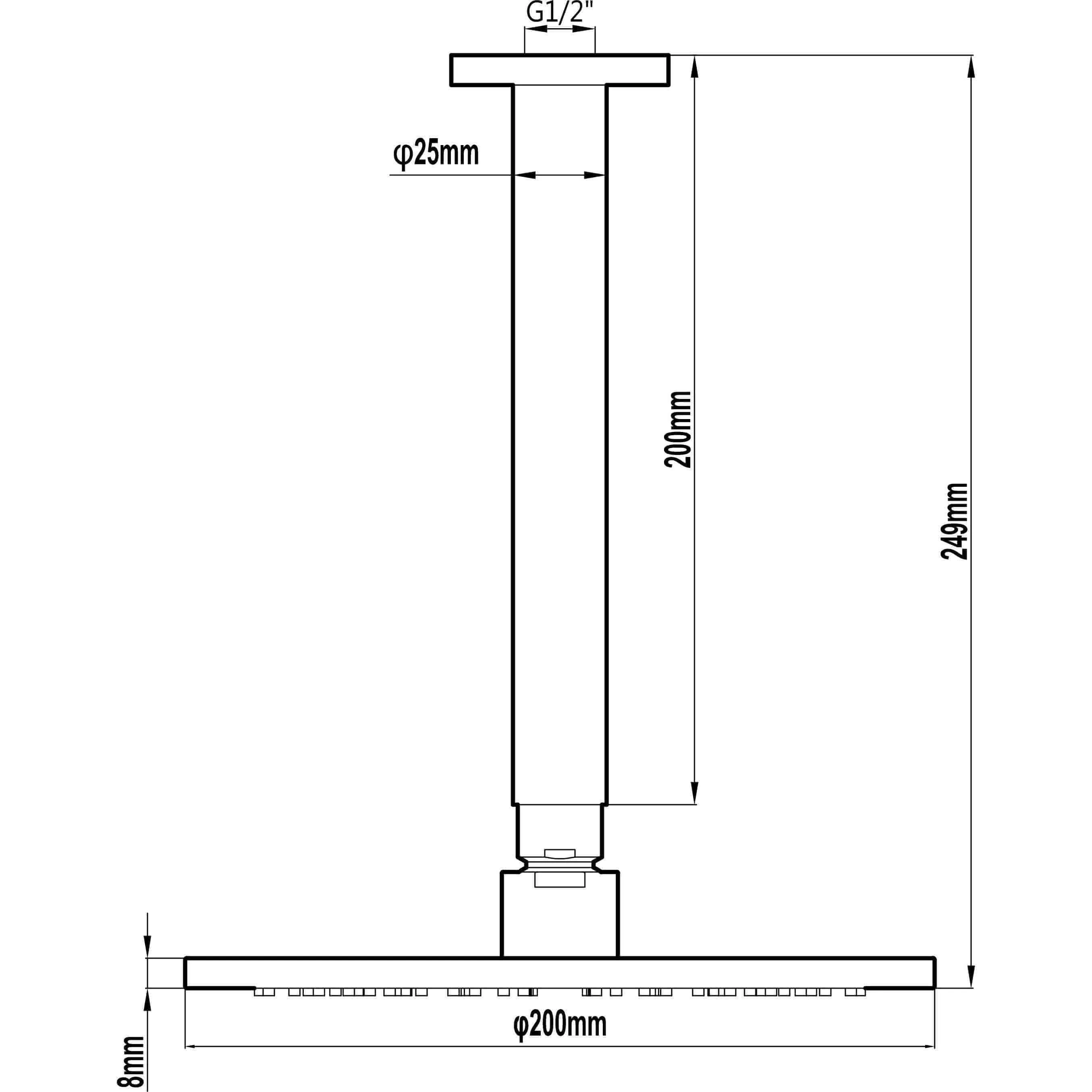 Harmony Bassini Overhead Ceiling Shower Black - Image 5
