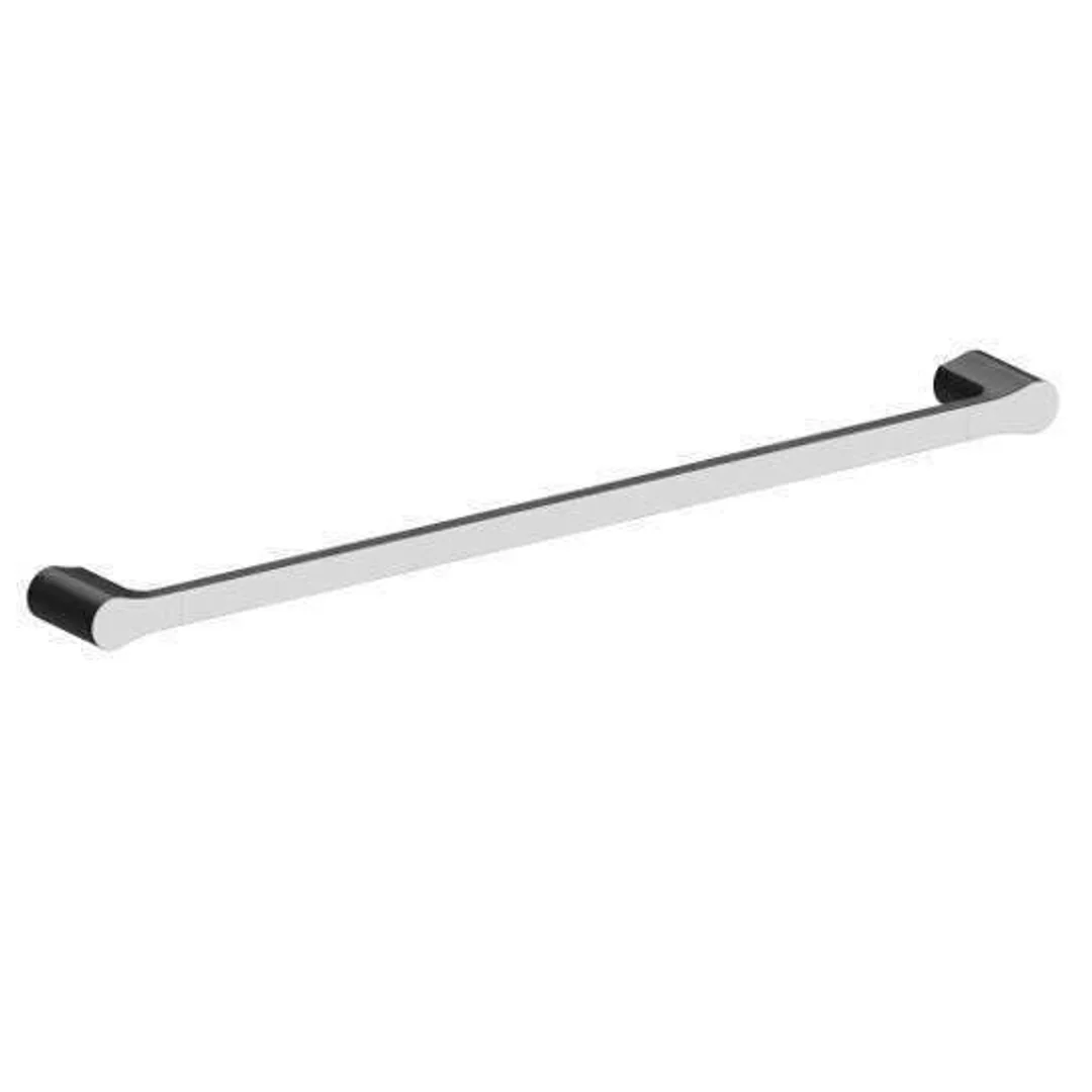 Harmony Bassini Single Towel Rail 750mm Black Chrome