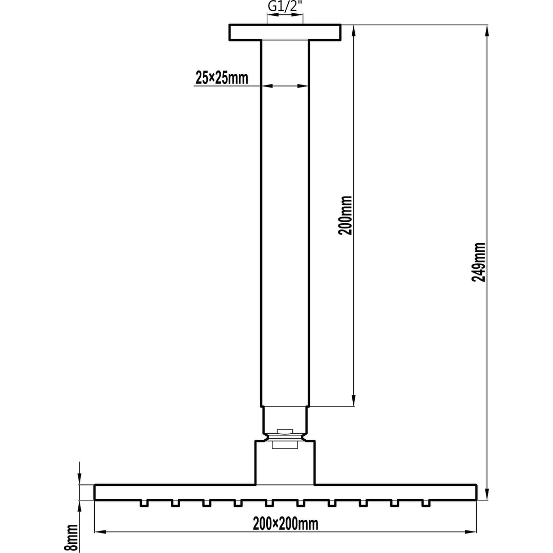 Harmony Brunetti Overhead Ceiling Shower Black - Image 3