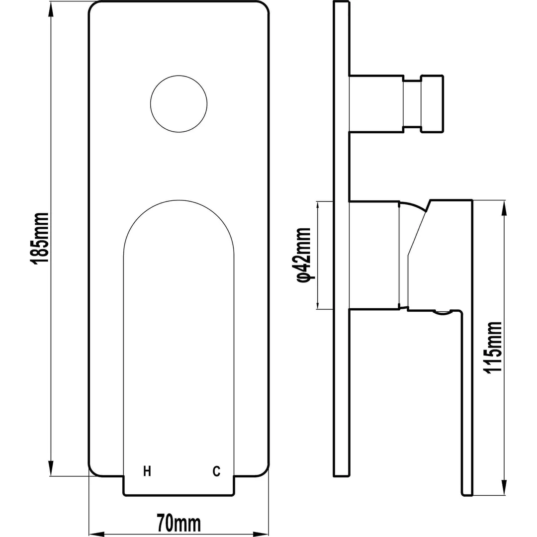 Harmony Brunetti Shower Diverter Mixer Chrome - Image 3
