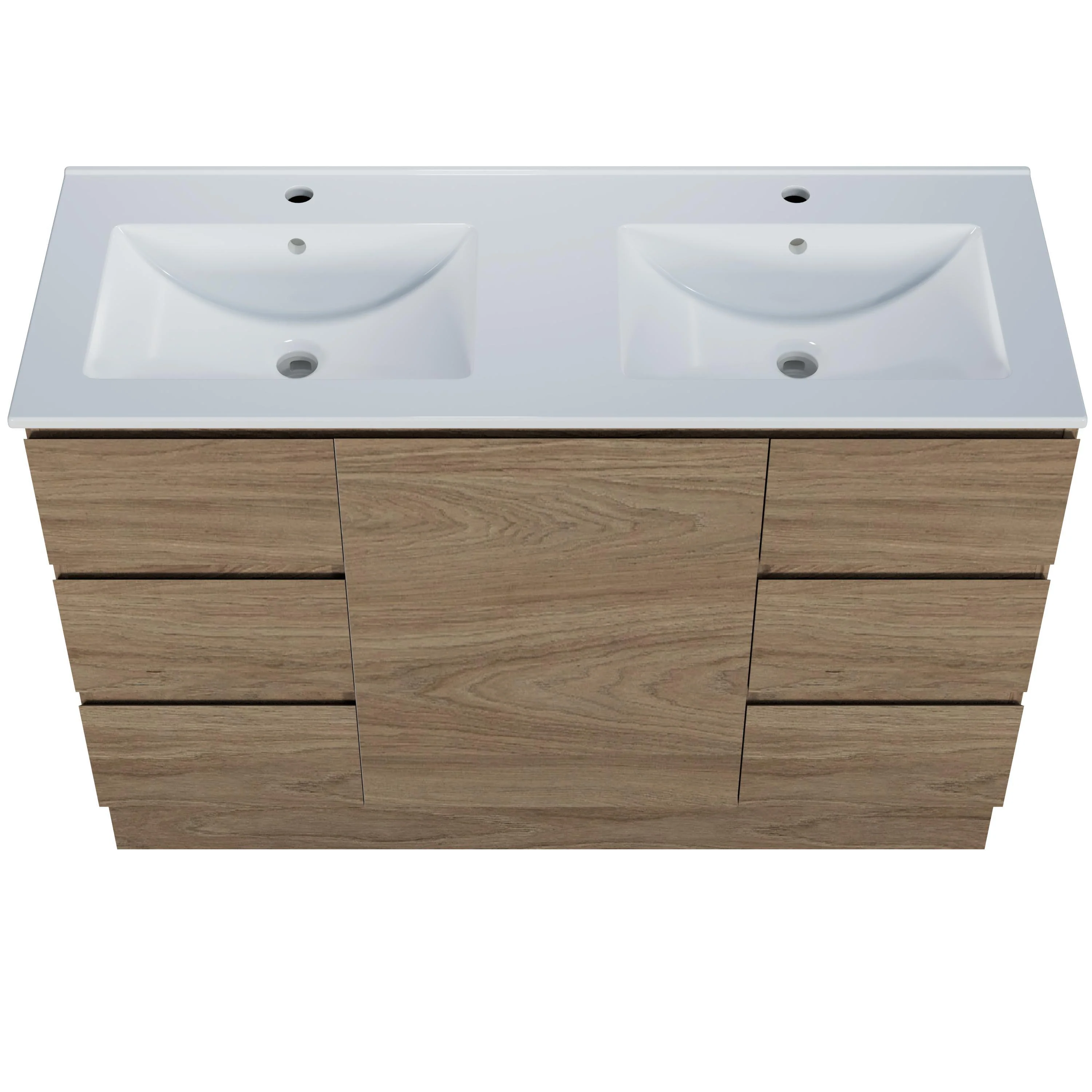 Harmony Six Drawer Vanity 1200mm, Centre Bowl Alpha Top, Floor Standing - Image 6
