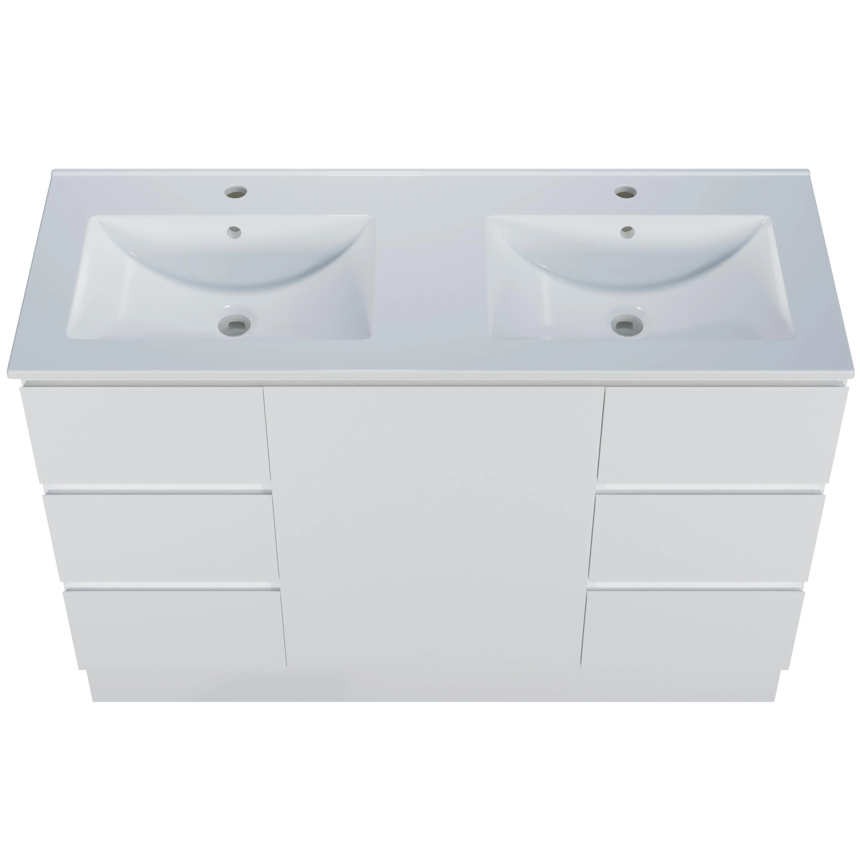 Harmony Six Drawer Vanity 1200mm, Centre Bowl Alpha Top, Floor Standing - Image 7