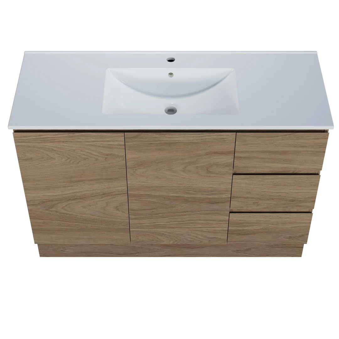Harmony Three Drawer Vanity 1200mm, Centre Bowl Alpha Top, Floor Standing - Image 3