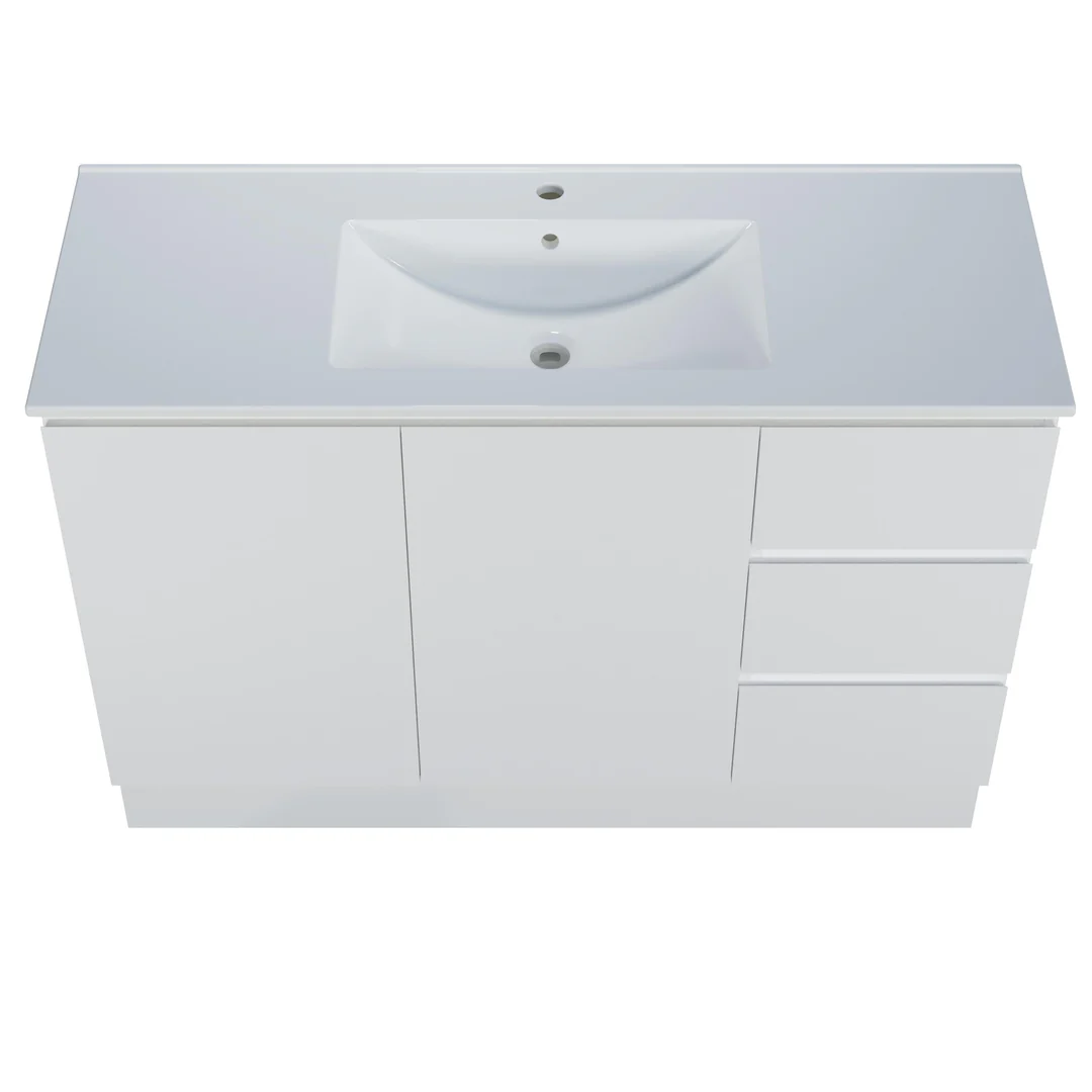 Harmony Three Drawer Vanity 1200mm, Centre Bowl Alpha Top, Floor Standing - Image 4