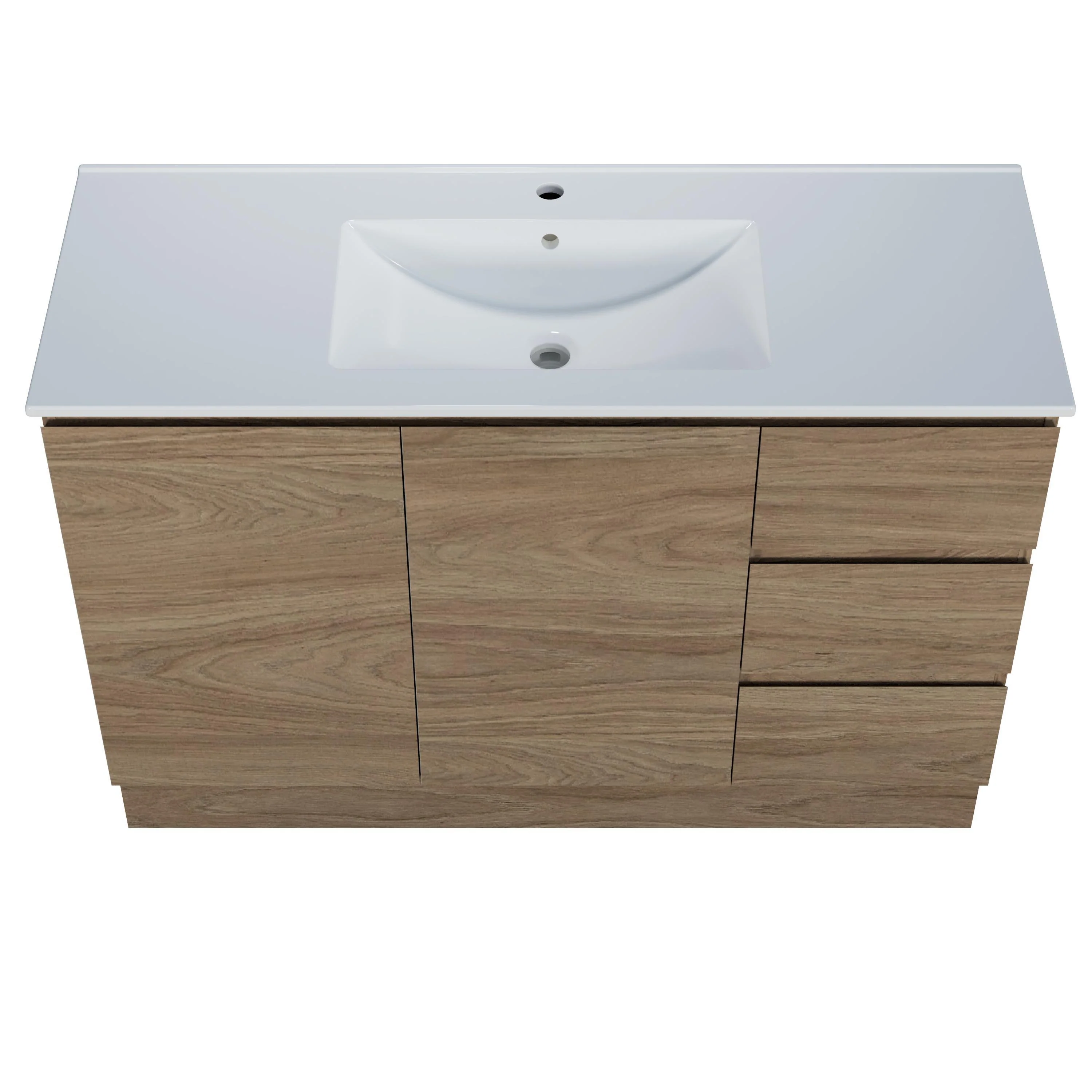Harmony Three Drawer Vanity 1200mm, Centre Bowl Alpha Top, Floor Standing - Image 6