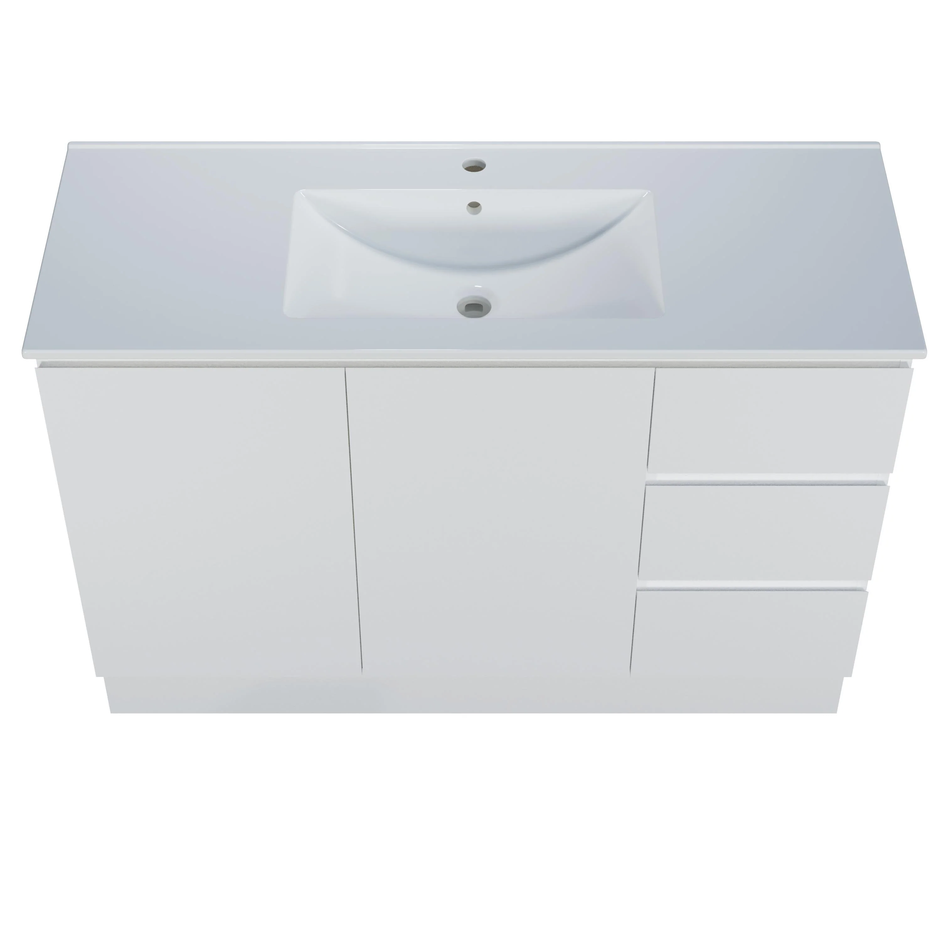 Harmony Three Drawer Vanity 1200mm, Centre Bowl Alpha Top, Floor Standing - Image 7