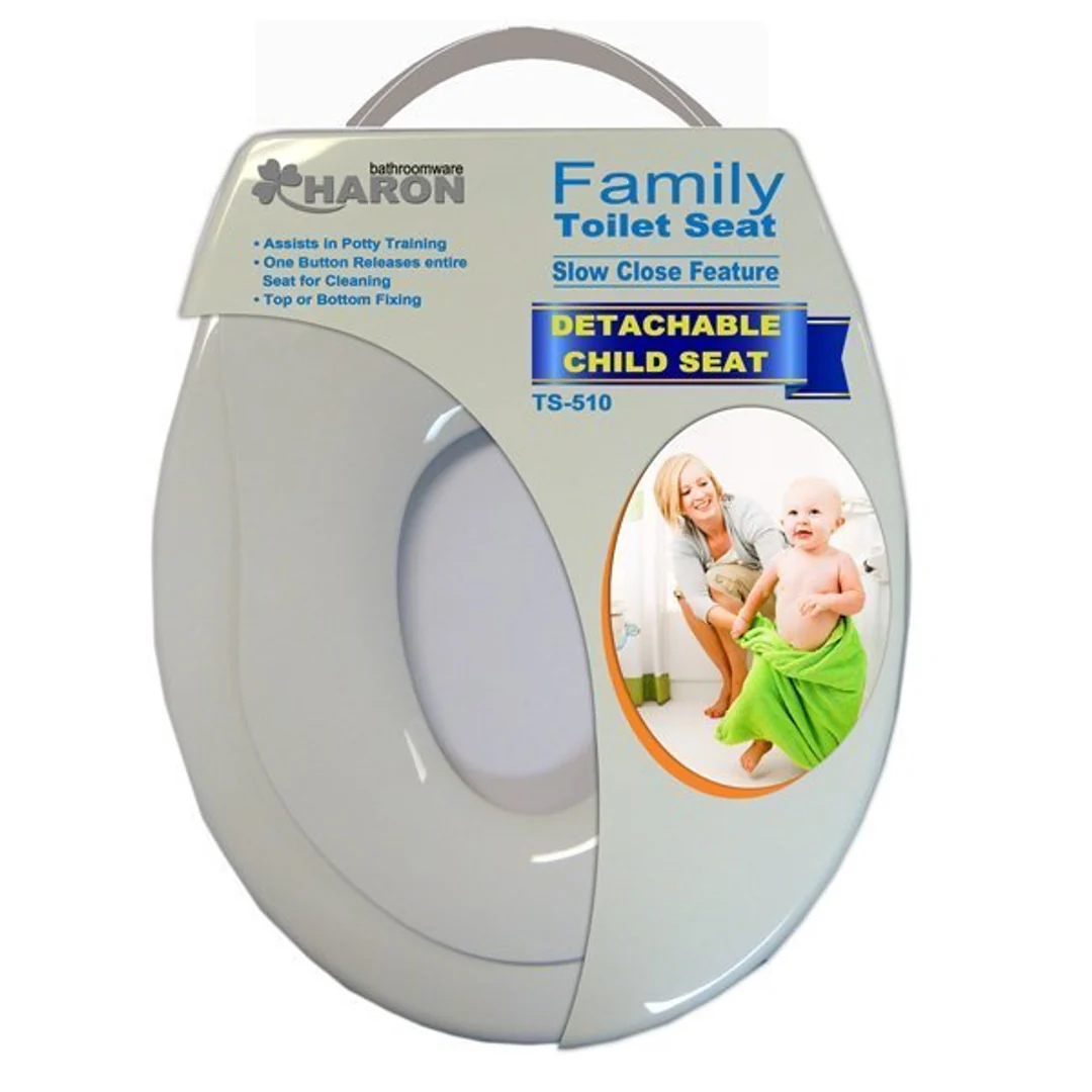 Haron Family Toilet Seat S/Close C/W Detachable Child Seat Ts-510 - Image 3