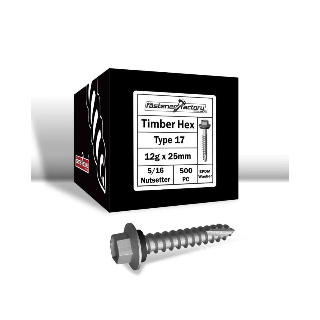 Roofing Screw Timber 12# 25mm (1000 Pack) - Image 2