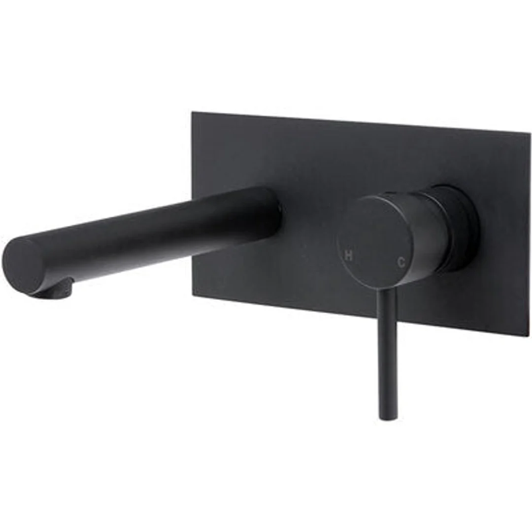 Hustle Wall Basin Mixer Spout: Matt Black 35mm - Image 2