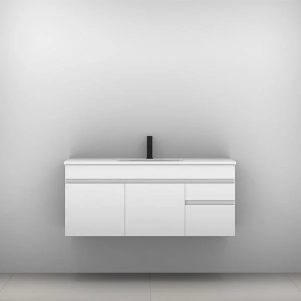Indiana Vanity 1500mm Alpha Double Bowl Ceramic Top Wall Hung(Timberln P#:I152Aw) - Image 4