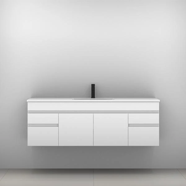 Indiana Vanity 1500mm Alpha Double Bowl Ceramic Top Wall Hung(Timberln P#:I152Aw) - Image 5