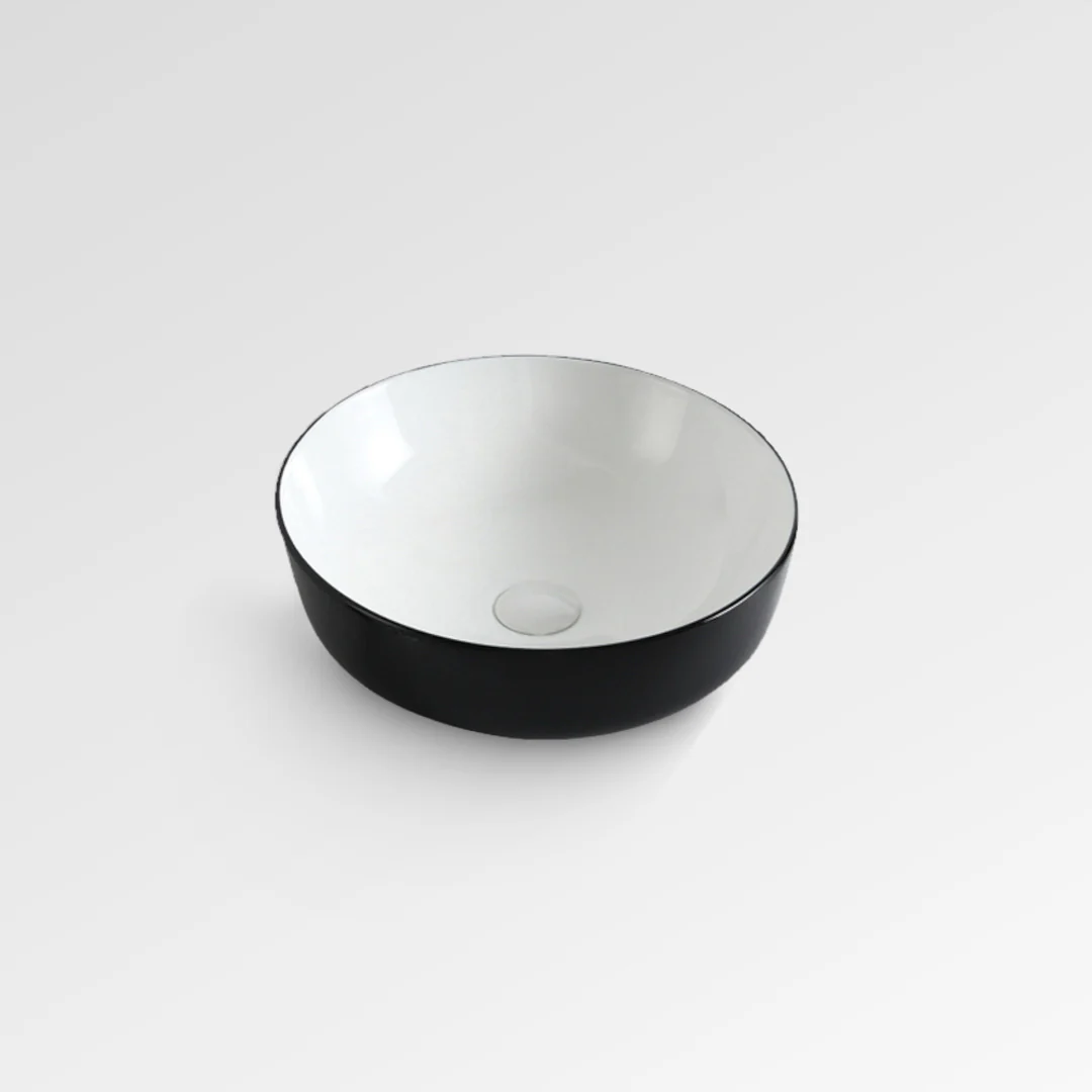 Innova Fine Black & White Round Vessel Basin B-1090Bw - Image 2