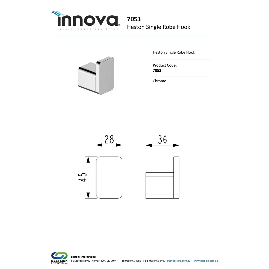 Innova Heston Single Robe Hook - Image 4