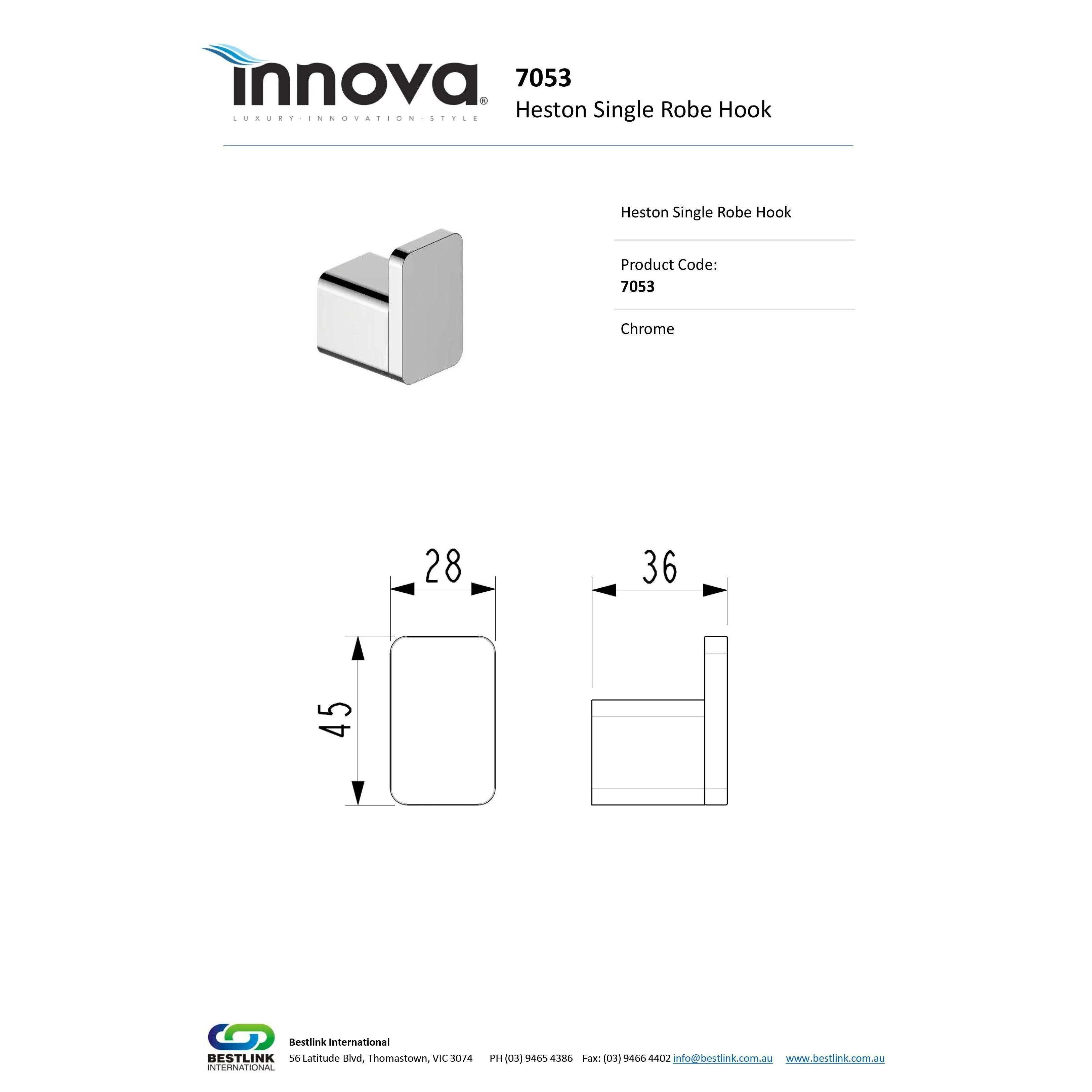 Innova Heston Single Robe Hook - Image 5