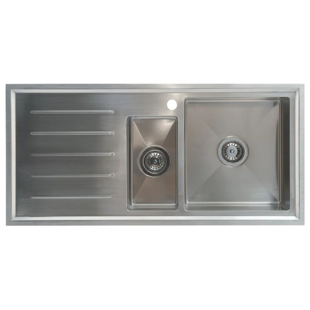 Interchange Kingston 1 & 1/2 Bowl Square Sink with Drainer - 1050 X 500 X 200 - Image 2