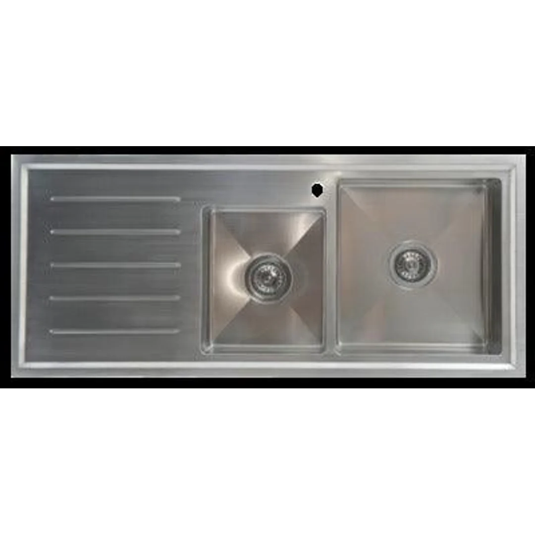 Interchange Kingston 1 & 3/4 Square Sink with Drainer 1150 X 500 X 200 - 1 Tap Hole - Image 2