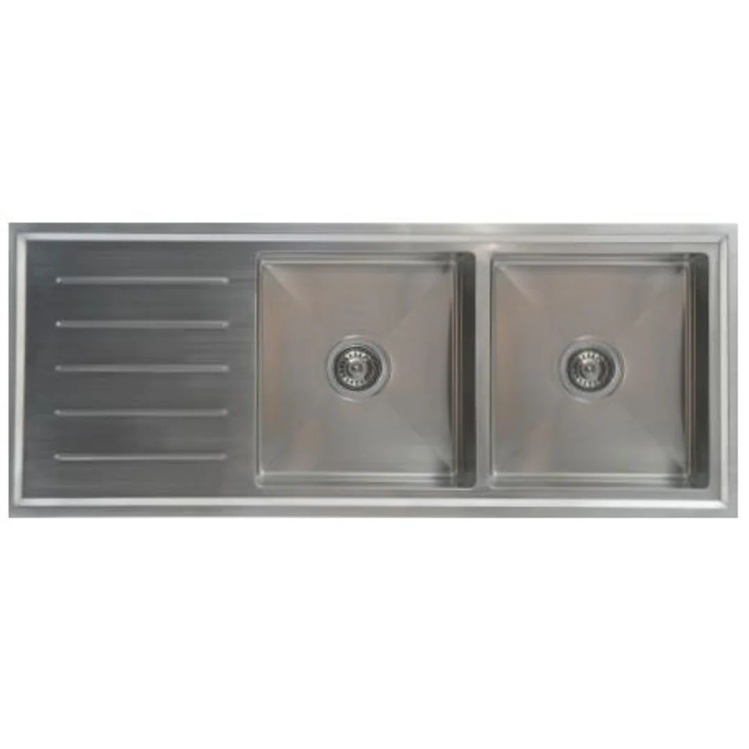 Interchange Kingston Double Bowl Sink Nth with Drainer - 1240 X 500 X 200 - Image 2