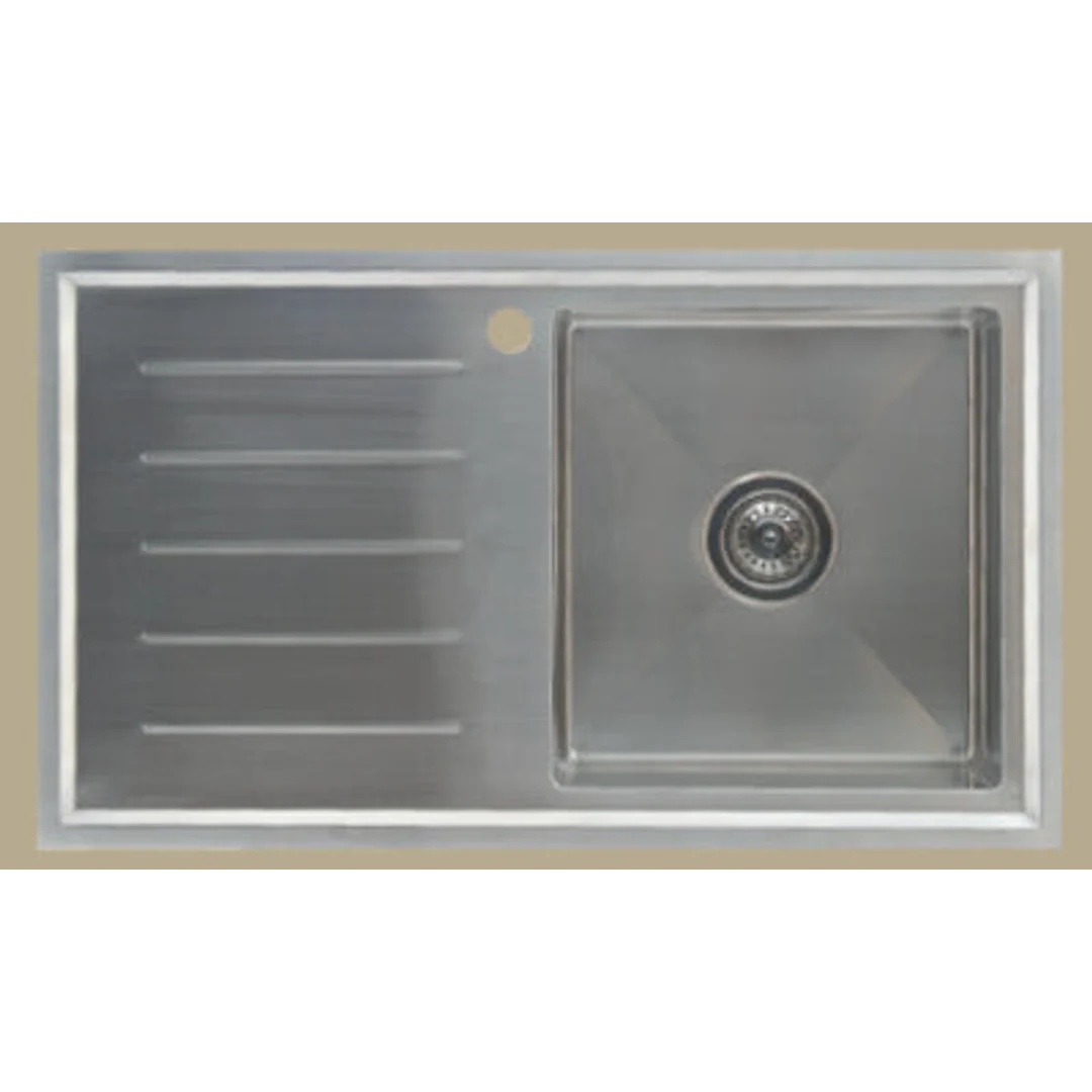Interchange Kingston Single Bowl Sink with Drainer - 850 X 500 X 200
