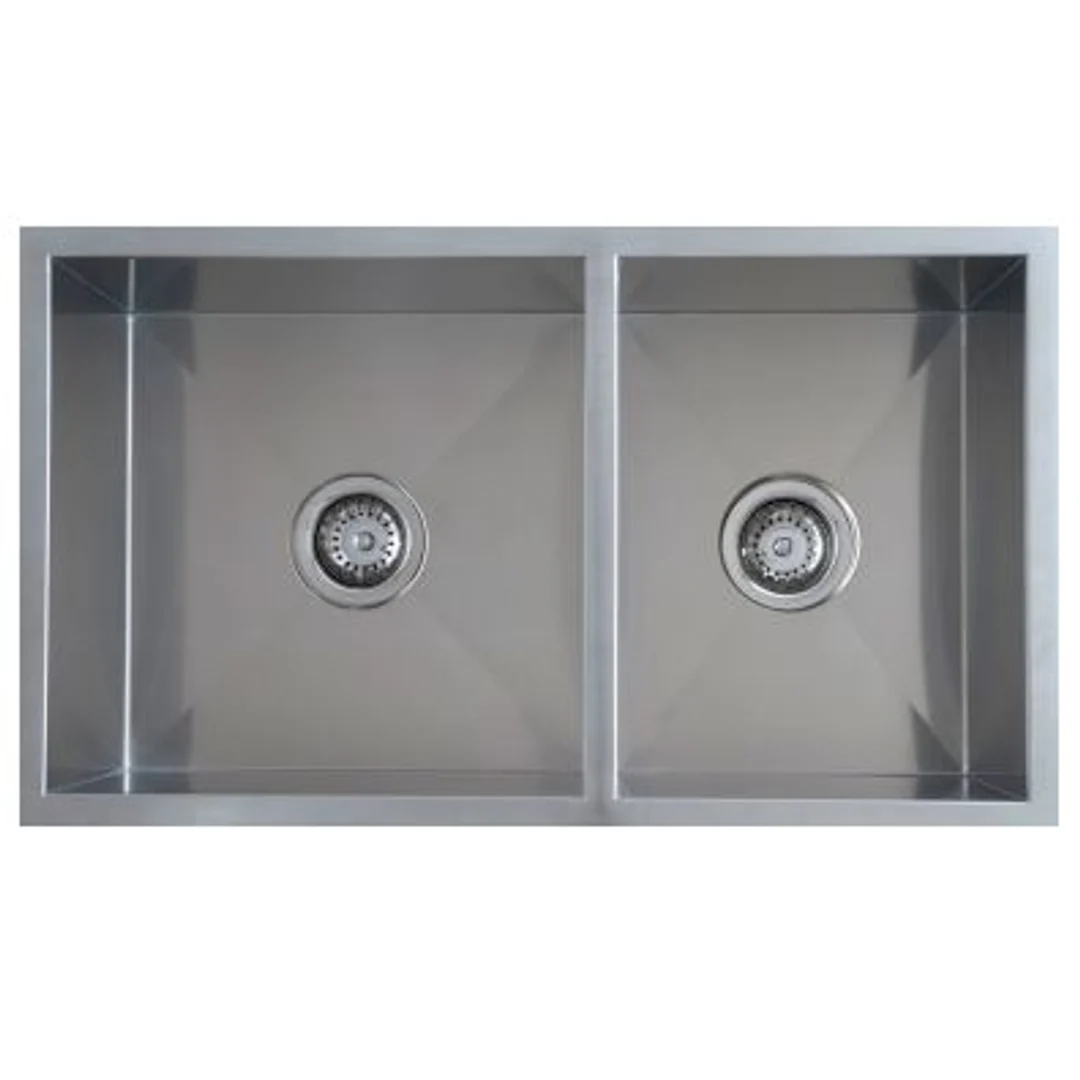 Interchange Uptown 250 1 & 3/4 Double Bowl Sink Square Corner - 775 X 450 X 250 - Image 2