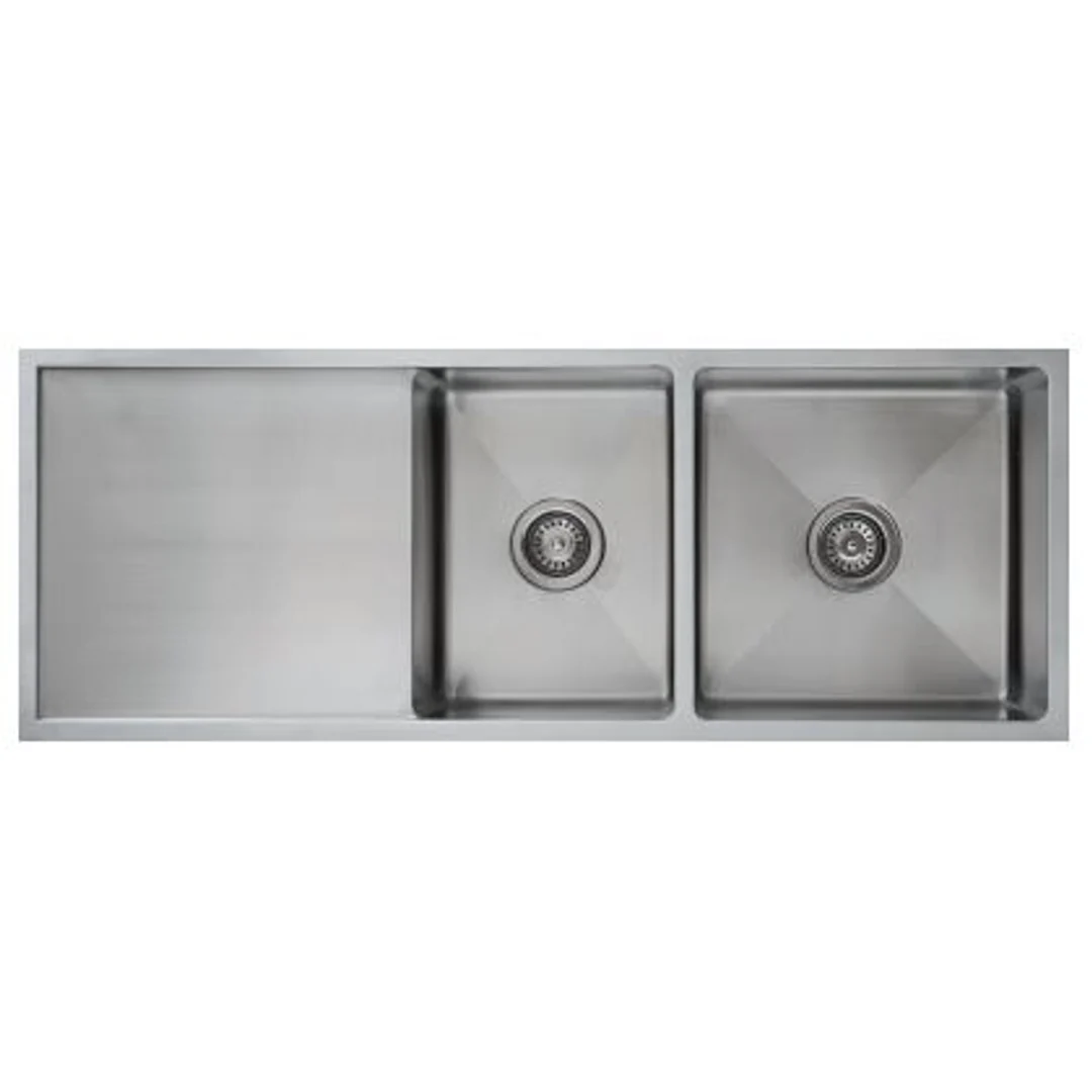 Interchange Uptown 250 Double Bowl Sink & Drainer Radius Corner - 1200 X 450 X 250 - Image 2