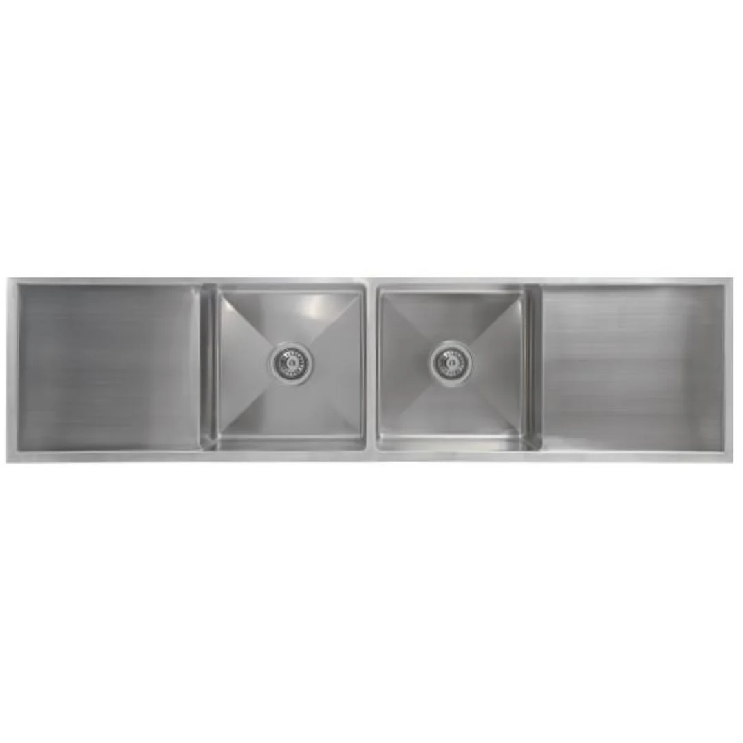 Interchange Uptown 250 Double Bowl Sink & Drainer Radius Corner - 1725 X 450 X 250 - Image 2