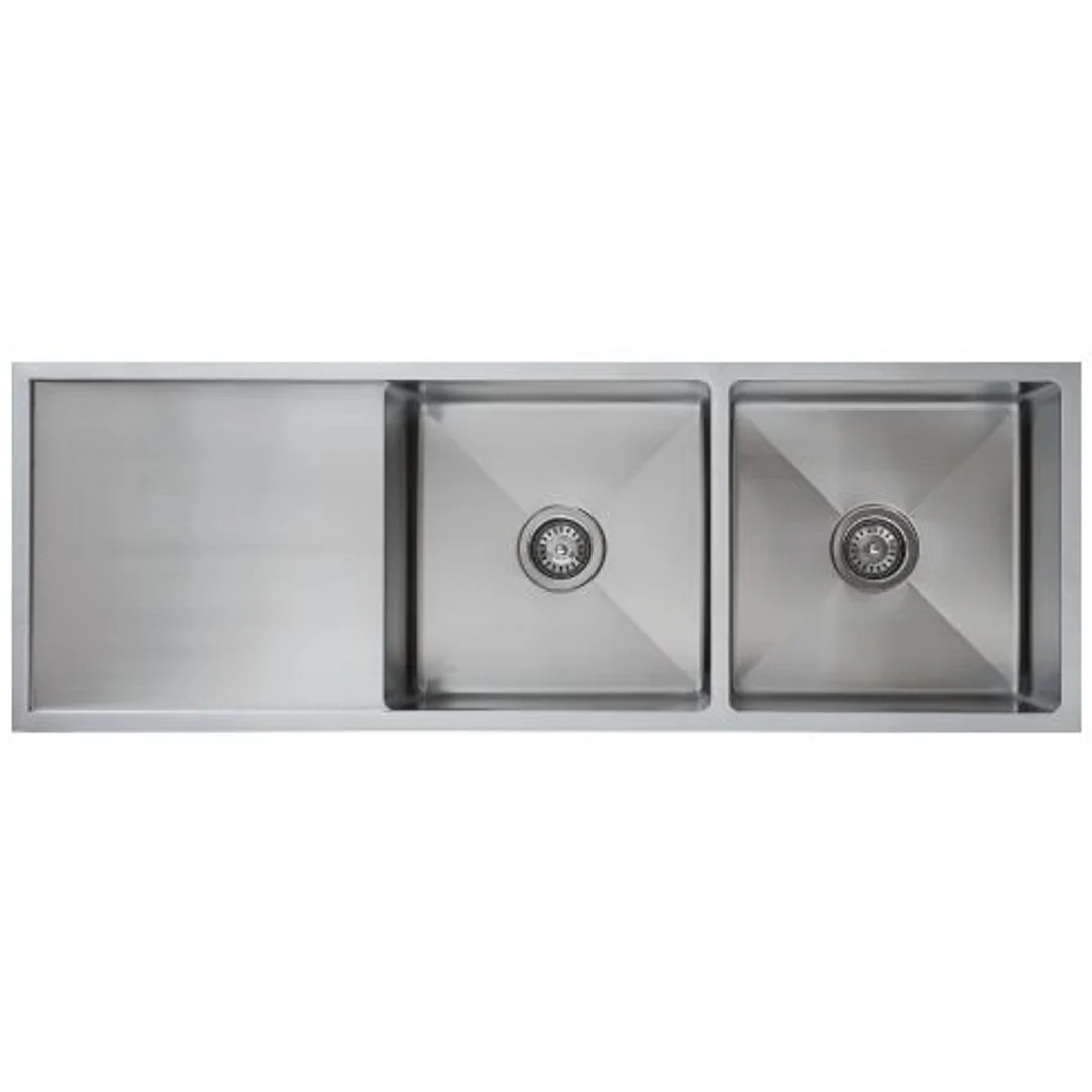 Interchange Uptown 250 Double Bowl Sink & Drainer Radius Corner - 1300 X 450 X 250 - Image 2