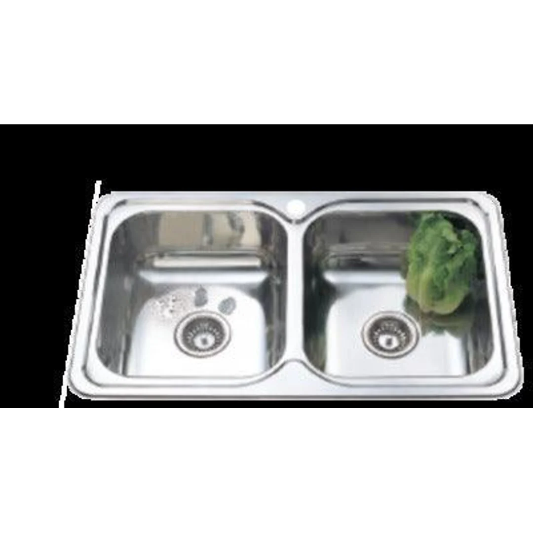 Interchange Uptown Double Bowl Pressed Undermount S/S Sink - 780 X 445 X 180