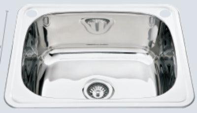 Interchange Uptown Inset Tub & Bypass S/Steel - 45Lt 600 X 500 X 240