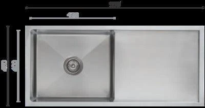 Interchange Uptown Utr3 Single Square Sink And Drainer 990 X 450 X 250 - Radius Corner