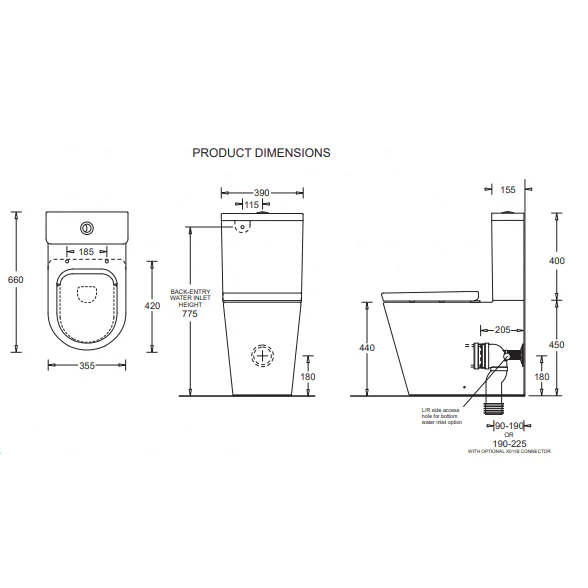 Johnson Suisse Venezia Ambulant Rimless Flush To Wall Toilet Suite - Image 3