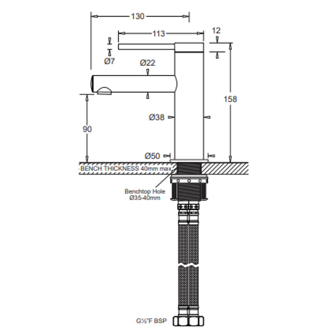 Johnson Suisse  Venezia Basin Mixer Chrome Lead Free - Image 2