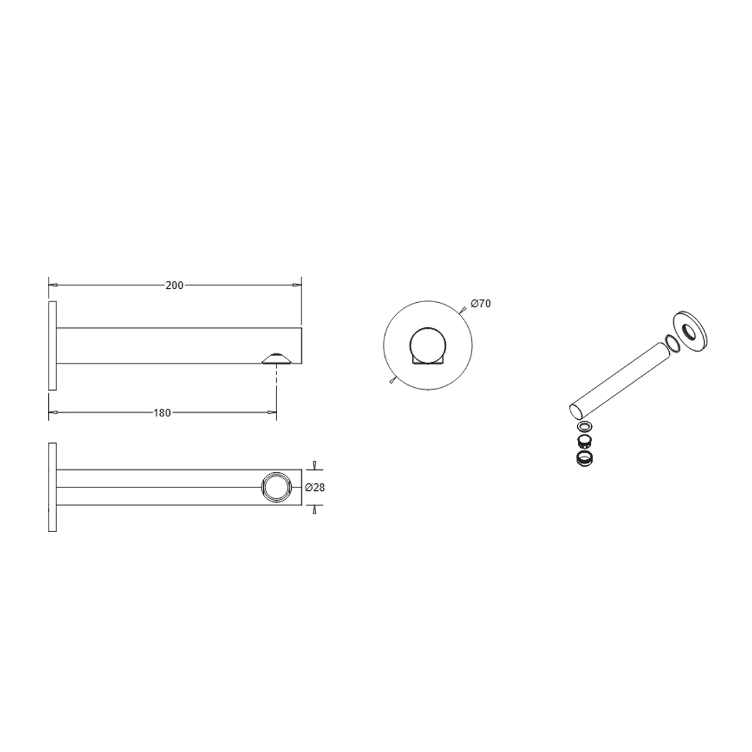 Johnson Suisse Venezia Bath Spout Pvd Brushed Nickel Ii - Image 2
