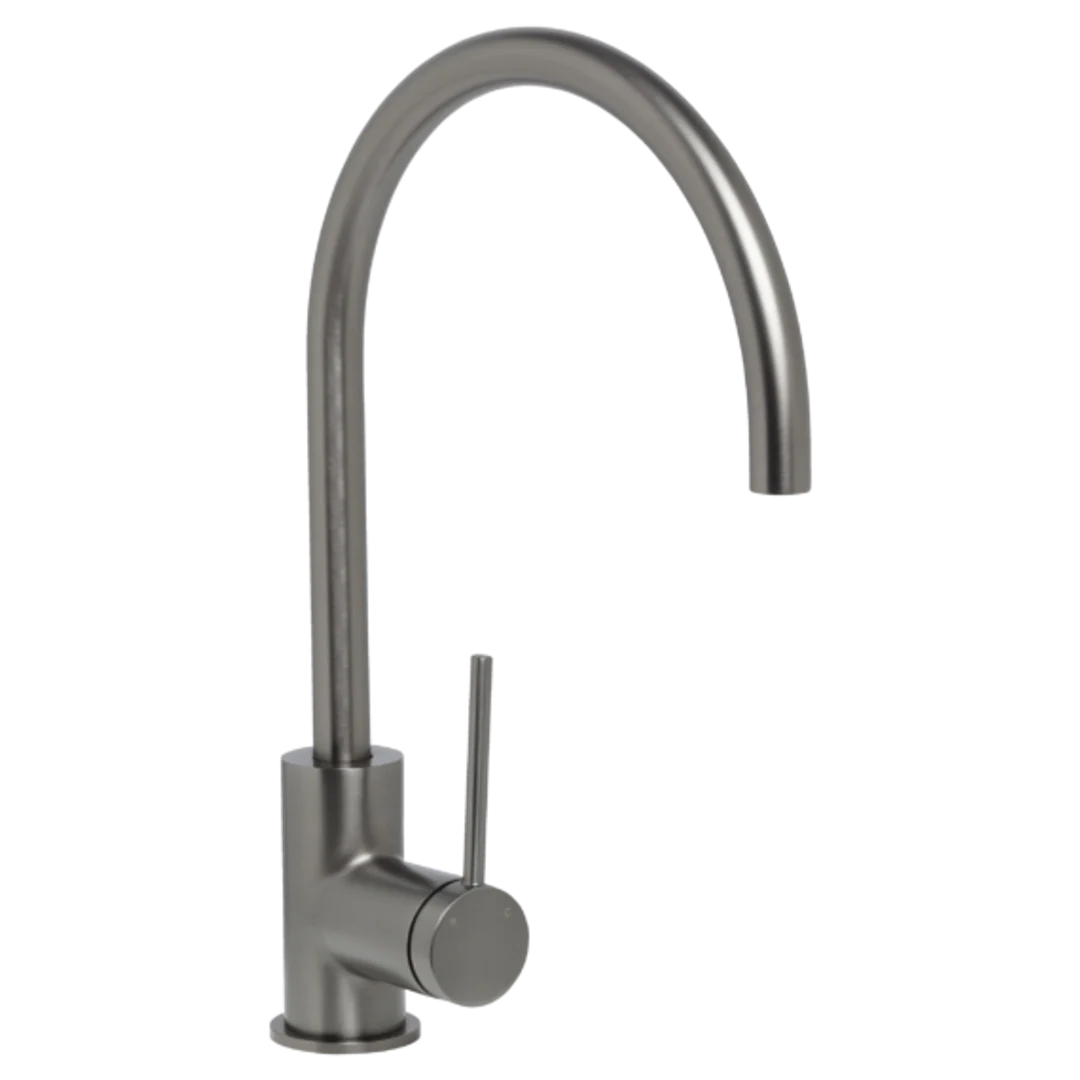 Johnson Suisse Venezia Gooseneck Sink Mixer Gun Metal Lead Free